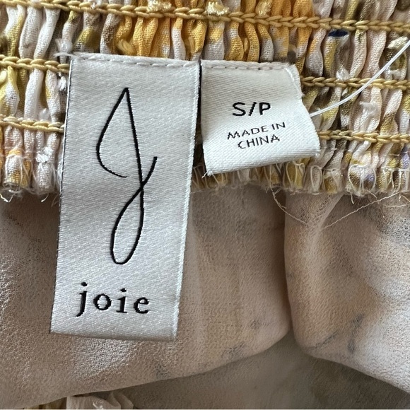 Joie floral printed flocked dot chiffon top 578 - Picture 6 of 9